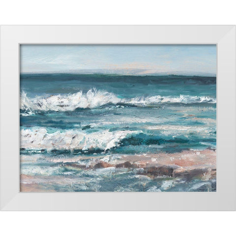 Ocean Breakers I White Modern Wood Framed Art Print by Harper, Ethan