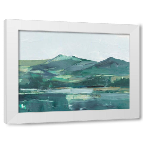 Green Grey Mountains II White Modern Wood Framed Art Print by Harper, Ethan