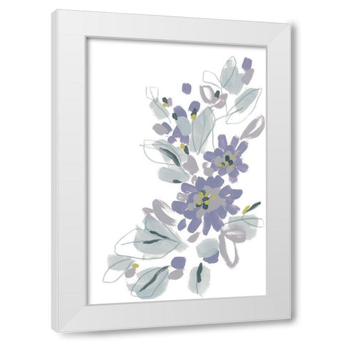Periwinkle Patch II White Modern Wood Framed Art Print by Vess, June Erica