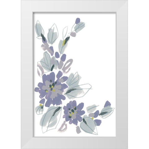 Periwinkle Patch III White Modern Wood Framed Art Print by Vess, June Erica