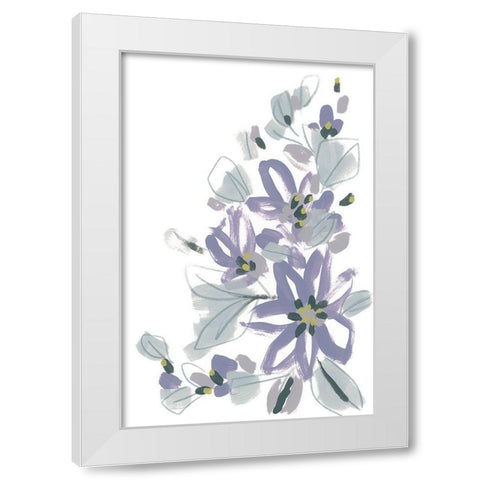 Periwinkle Patch IV White Modern Wood Framed Art Print by Vess, June Erica