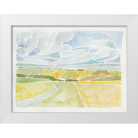 Patchwork Terrain I White Modern Wood Framed Art Print by Barnes, Victoria