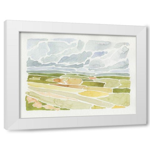 Patchwork Terrain III White Modern Wood Framed Art Print by Barnes, Victoria