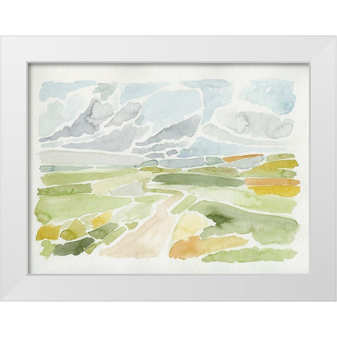 Patchwork Terrain IV White Modern Wood Framed Art Print by Barnes, Victoria