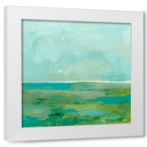 Sea Foam Horizon I White Modern Wood Framed Art Print by Barnes, Victoria