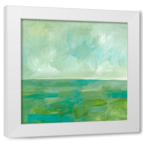 Sea Foam Horizon II White Modern Wood Framed Art Print by Barnes, Victoria