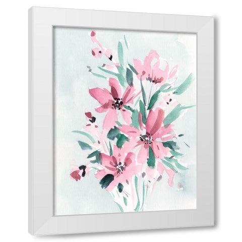 Posy Blooms I White Modern Wood Framed Art Print by Wang, Melissa