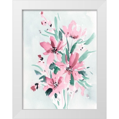 Posy Blooms I White Modern Wood Framed Art Print by Wang, Melissa