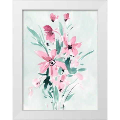 Posy Blooms II White Modern Wood Framed Art Print by Wang, Melissa