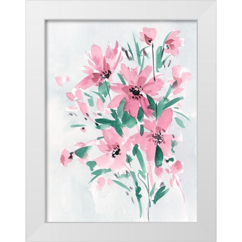 Posy Blooms III White Modern Wood Framed Art Print by Wang, Melissa