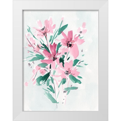 Posy Blooms IV White Modern Wood Framed Art Print by Wang, Melissa