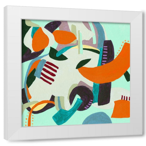 Crispy V White Modern Wood Framed Art Print by Wang, Melissa