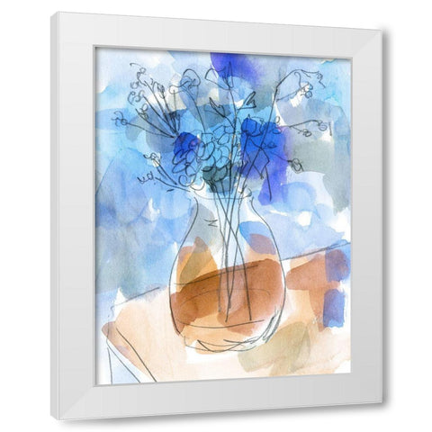 Bunch of Blue Flowers II White Modern Wood Framed Art Print by Wang, Melissa