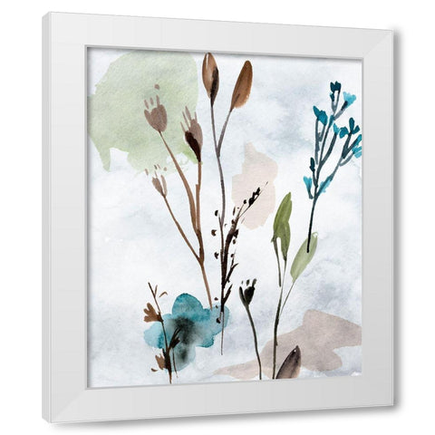 Watercolor Wildflowers I White Modern Wood Framed Art Print by Wang, Melissa