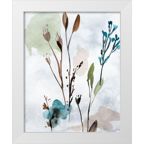 Watercolor Wildflowers I White Modern Wood Framed Art Print by Wang, Melissa