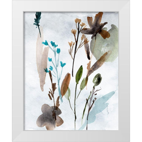 Watercolor Wildflowers III White Modern Wood Framed Art Print by Wang, Melissa