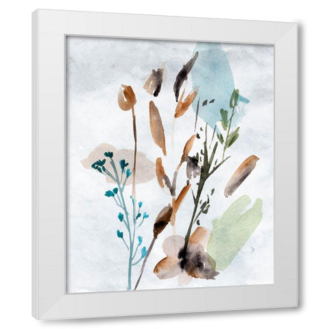 Watercolor Wildflowers V White Modern Wood Framed Art Print by Wang, Melissa