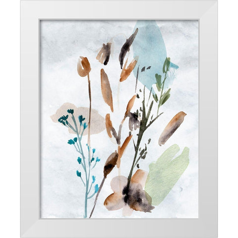 Watercolor Wildflowers V White Modern Wood Framed Art Print by Wang, Melissa