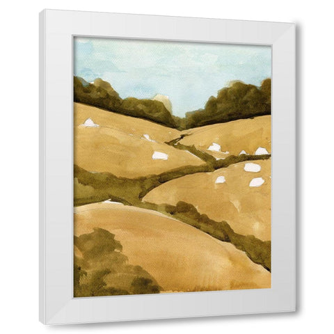 Scattered Sheep I White Modern Wood Framed Art Print by Green, Jacob