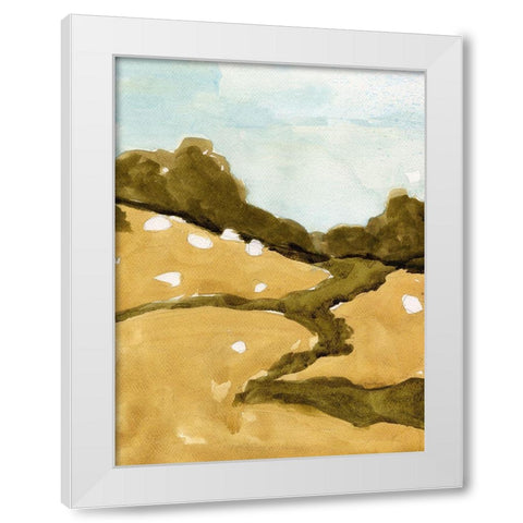 Scattered Sheep II White Modern Wood Framed Art Print by Green, Jacob