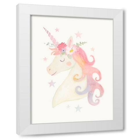 Sweet Unicorn I White Modern Wood Framed Art Print by Barnes, Victoria