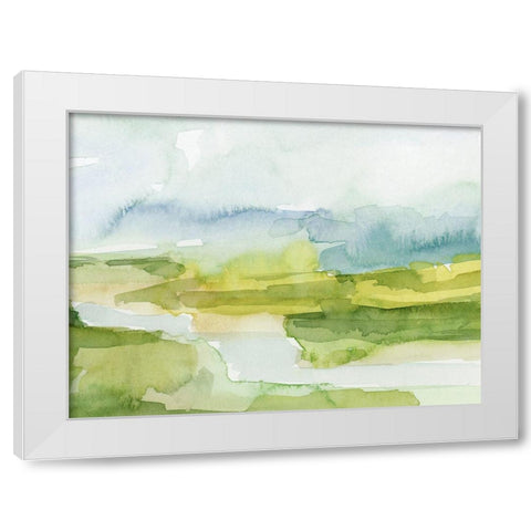 Watery Lowlands I White Modern Wood Framed Art Print by Barnes, Victoria