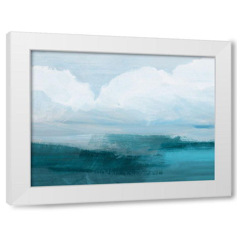 Azure Rising I White Modern Wood Framed Art Print by Barnes, Victoria