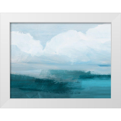 Azure Rising I White Modern Wood Framed Art Print by Barnes, Victoria