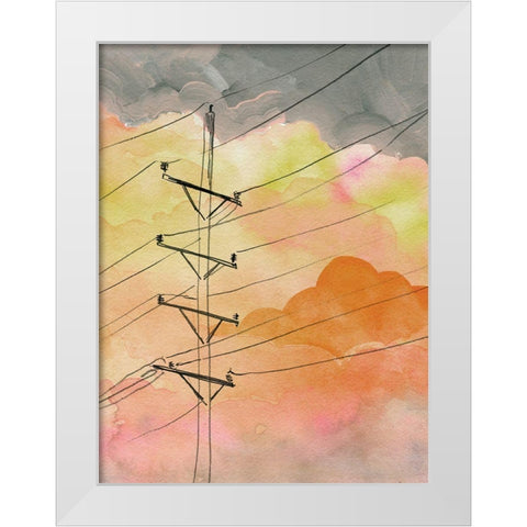 Cloudy Communication I White Modern Wood Framed Art Print by Parker, Jennifer Paxton