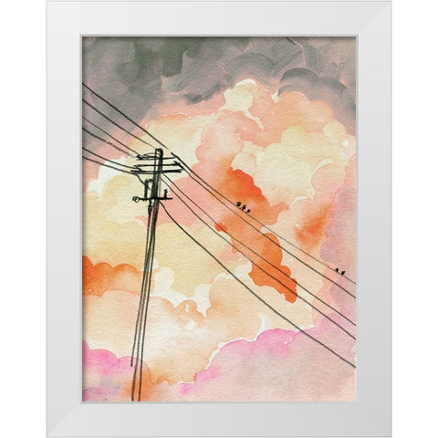 Cloudy Communication II White Modern Wood Framed Art Print by Parker, Jennifer Paxton