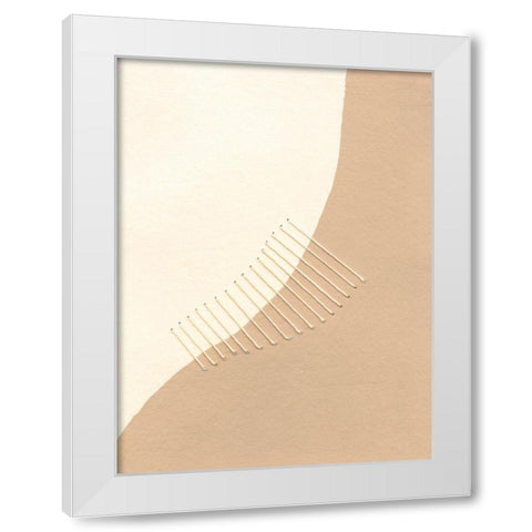 Custom Neutral Stitches I White Modern Wood Framed Art Print by Moore, Regina
