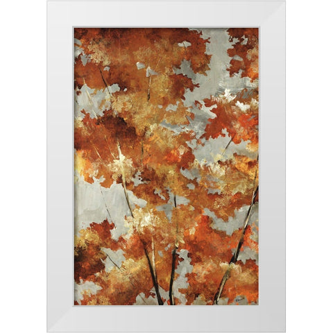 Autumns Gold White Modern Wood Framed Art Print by Edmunds, Sydney