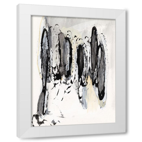 Grey Scribbles I White Modern Wood Framed Art Print by Fuchs, Jodi