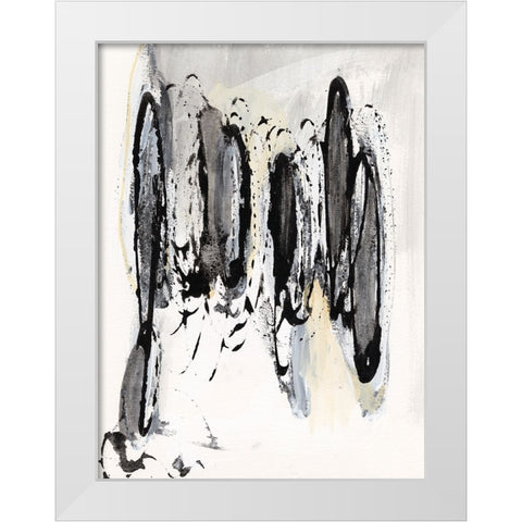 Grey Scribbles I White Modern Wood Framed Art Print by Fuchs, Jodi