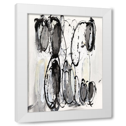 Grey Scribbles II White Modern Wood Framed Art Print by Fuchs, Jodi