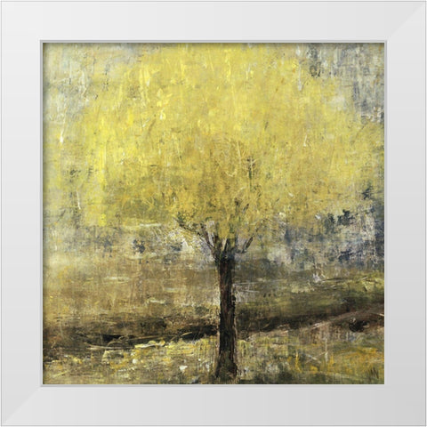 Lemon Lit Tree White Modern Wood Framed Art Print by Maas, Jodi