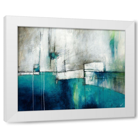 Sapphire Glace White Modern Wood Framed Art Print by Drotar, Rikki