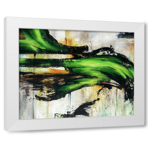 Emerald Splash White Modern Wood Framed Art Print by Drotar, Rikki