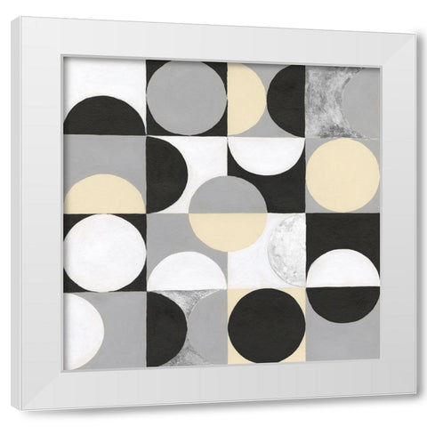Circle Quadrants I White Modern Wood Framed Art Print by Willett, Michael