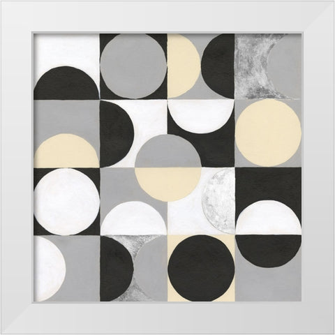 Circle Quadrants I White Modern Wood Framed Art Print by Willett, Michael