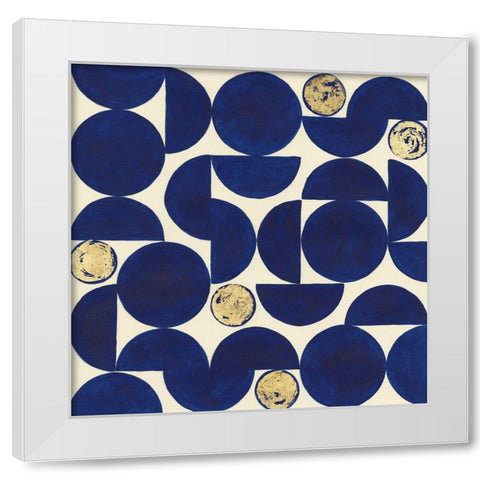 Indigo Hemispheres I White Modern Wood Framed Art Print by Willett, Michael