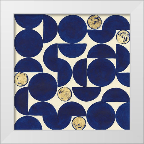Indigo Hemispheres I White Modern Wood Framed Art Print by Willett, Michael