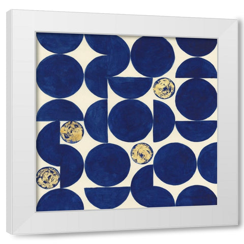 Indigo Hemispheres II White Modern Wood Framed Art Print by Willett, Michael
