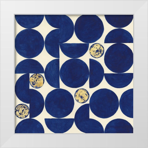 Indigo Hemispheres II White Modern Wood Framed Art Print by Willett, Michael
