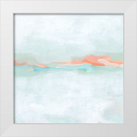 Coral Horizon I White Modern Wood Framed Art Print by Vess, June Erica