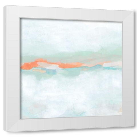 Coral Horizon II White Modern Wood Framed Art Print by Vess, June Erica