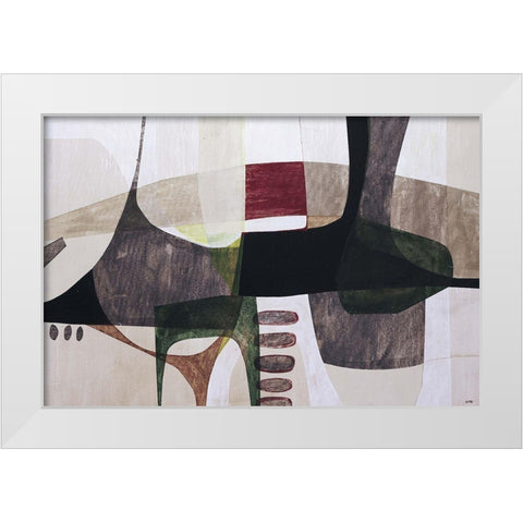 Godzilla White Modern Wood Framed Art Print by Wire, Tony