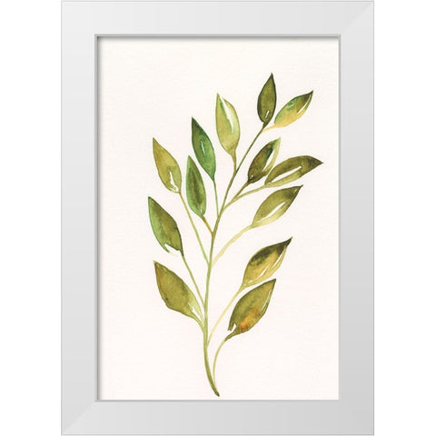 Single Twig I White Modern Wood Framed Art Print by Moore, Regina