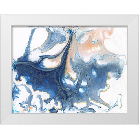 Dancing Blue I White Modern Wood Framed Art Print by Bramma, Lila