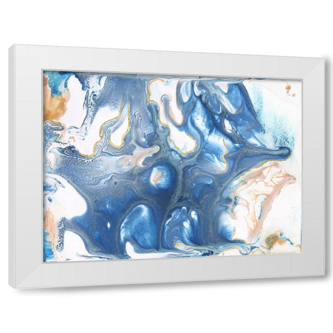 Dancing Blue II White Modern Wood Framed Art Print by Bramma, Lila